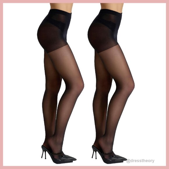 Other - Women's 30D Sheer Control Top Tights - Reinforced Toes - 2 Pairs